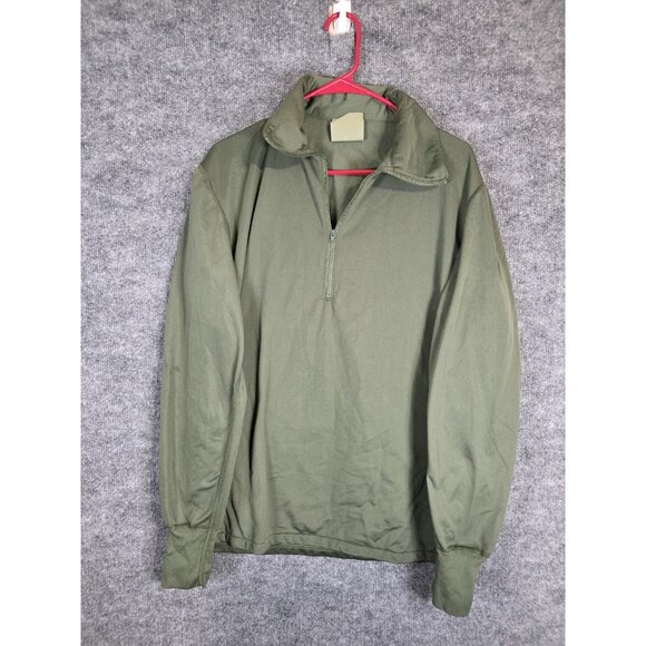US Military Sleep Shirt Mens Medium Olive Green Quarter Zip Base Layer USGI - Picture 1 of 7